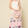 Tropical Print Color Block Rayon Maxi Dress