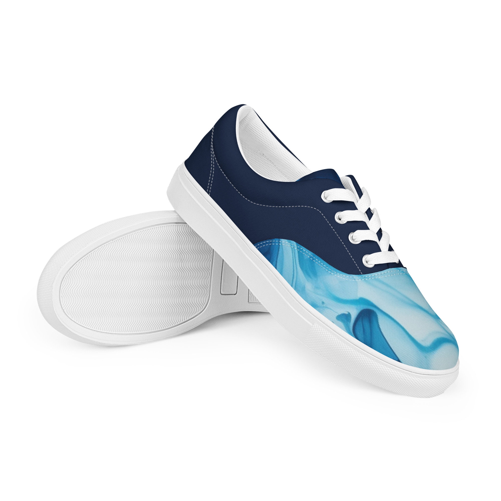 Men S Dark Blue Watercolor Sneakers Men S Dark Blue Watercolor Sneakers