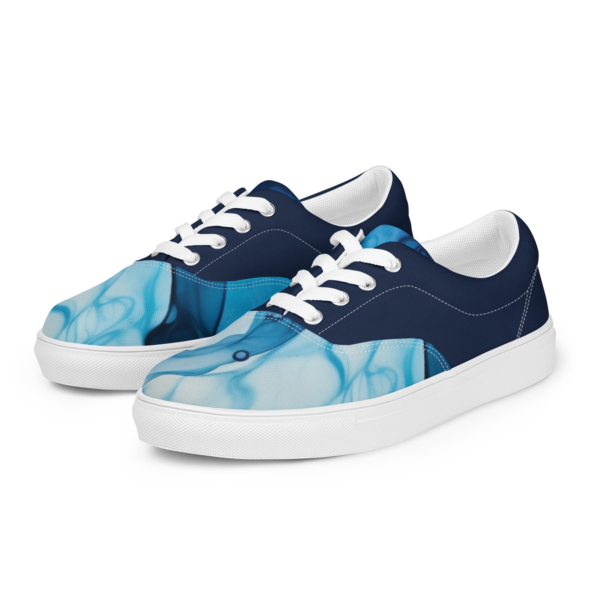 Men S Dark Blue Watercolor Sneakers Men S Dark Blue Watercolor Sneakers
