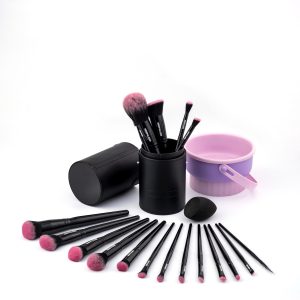 Vegan Makeup Brush Set With Cleaning Mat
